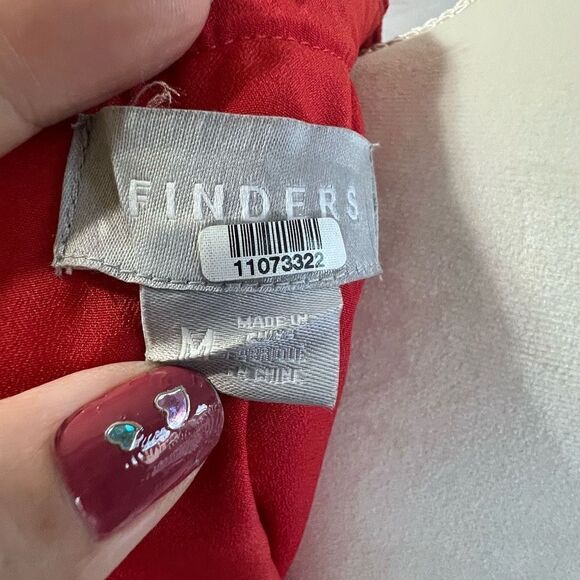 Finders Keepers Women's Red Asymmetrical Ruffled Collar Memento Dress Size Mediu - Picture 7 of 7